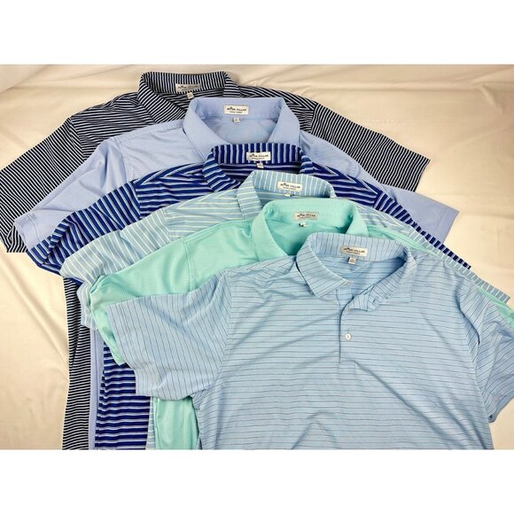 Peter Millar Bundle Lot of 6 Polo Shirt Men's Large Summer Comfort Golf Lightwei - Picture 1 of 16